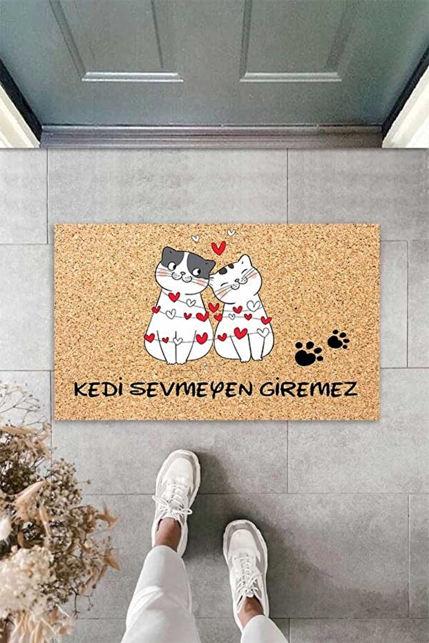 Cat Patterned Digital Printed Door Mat That Doesn't Like and Can't Enter - 4