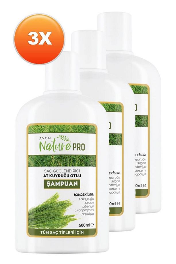 Nature Pro At Kuyruğu Otlu Şampuan 500 Ml. Üçlü Set - 1