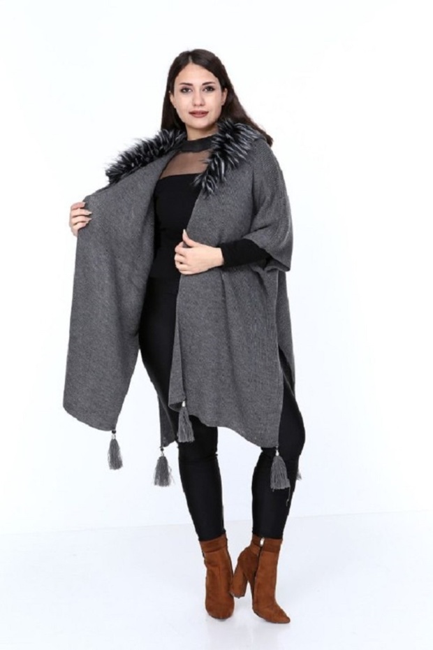 TRİKO KÜRKLÜ PANÇO - 2