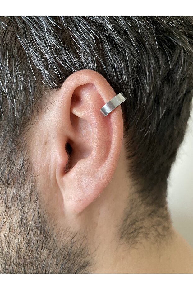 Stainless Steel Compression Unisex Non-Perforated Steel Cartilage Earrings (single)