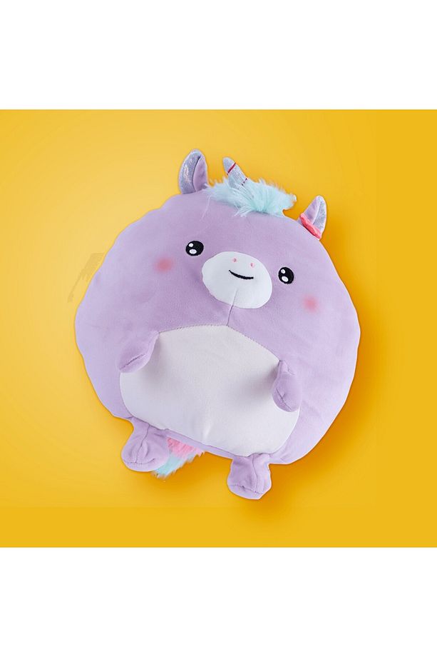 Tombul Serisi Yuvarlak Peluş Oyuncak - Mor Unicorn - 4