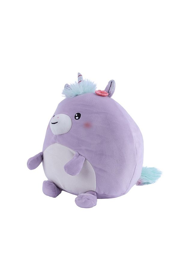 Tombul Serisi Yuvarlak Peluş Oyuncak - Mor Unicorn - 2