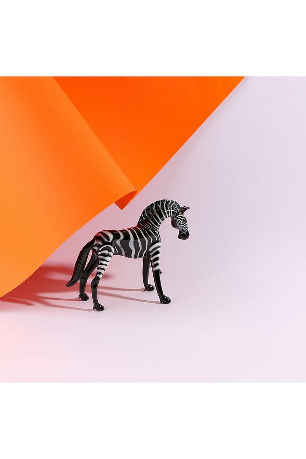 Zebra El yapımı Dekoratif Cam Biblo - 4
