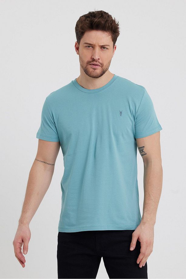 Standart Erkek Basic Bisiklet Yaka 5-li Tshirt - 4