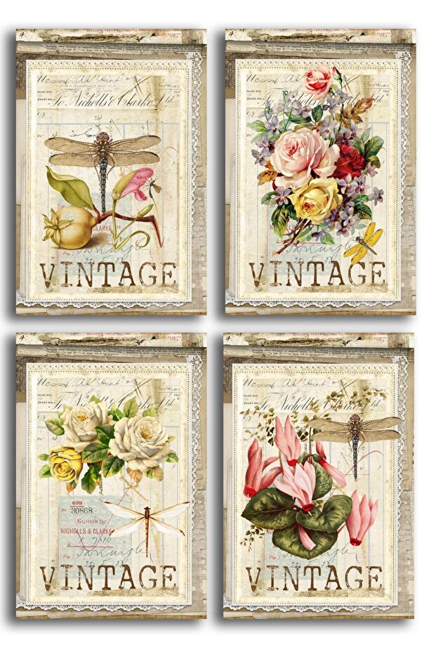 Rose Themed Postcard Set (4 pieces of 10x15 cm)