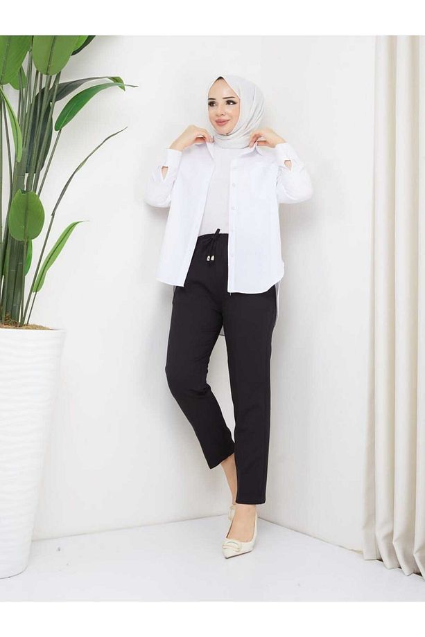 ModaPark,İsT Beli Lastikli Double Krep Pantolon - 3