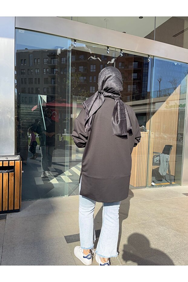 Scuba Yandan Yırtmaçlı Sweat Bluz - 5