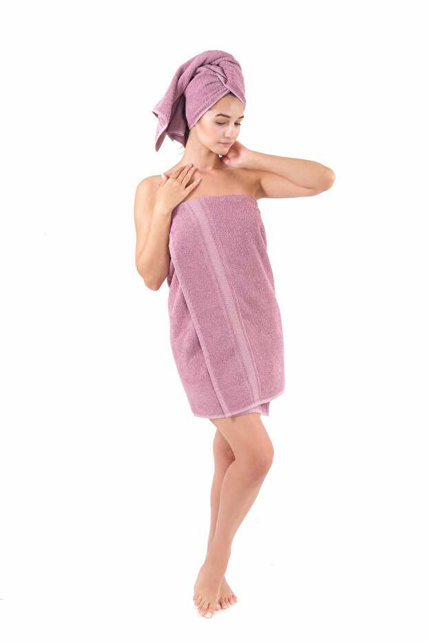 Badetuch-Set, Flieder - 1