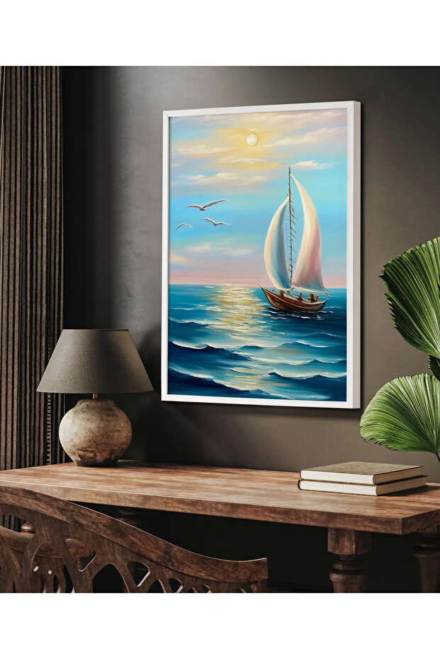 Framed Single Painting Sailboat Series Classic Poster Painting Tk/125