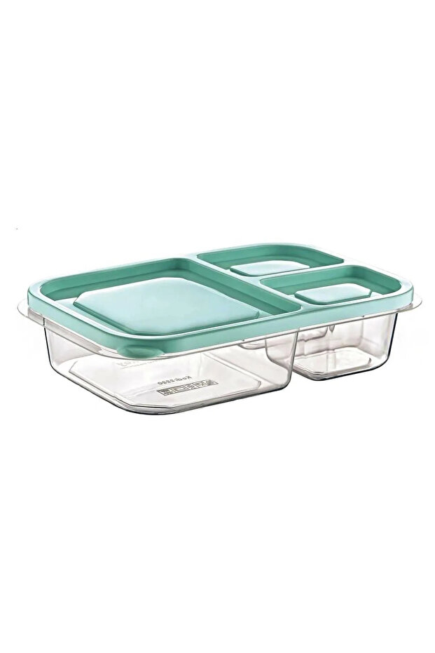 Smart 1.2 Lt Rectangular Storage Container 3 Compartments Lunch Box Breakfast Container (15.5 X 24 X 5.1 CM) - 6