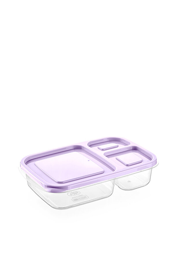 Smart 1.2 Lt Rectangular Storage Container 3 Compartments Lunch Box Breakfast Container (15.5 X 24 X 5.1 CM) - 4