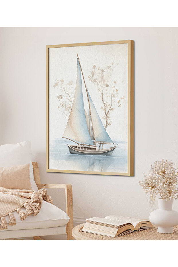 Framed Single Painting Sailboat Series Classic Poster Painting Tk/127