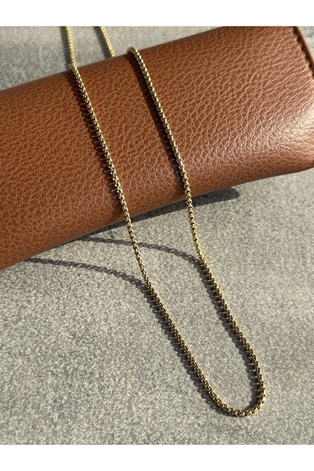 Gold Round Link Chain Necklace 316L Steel Necklace