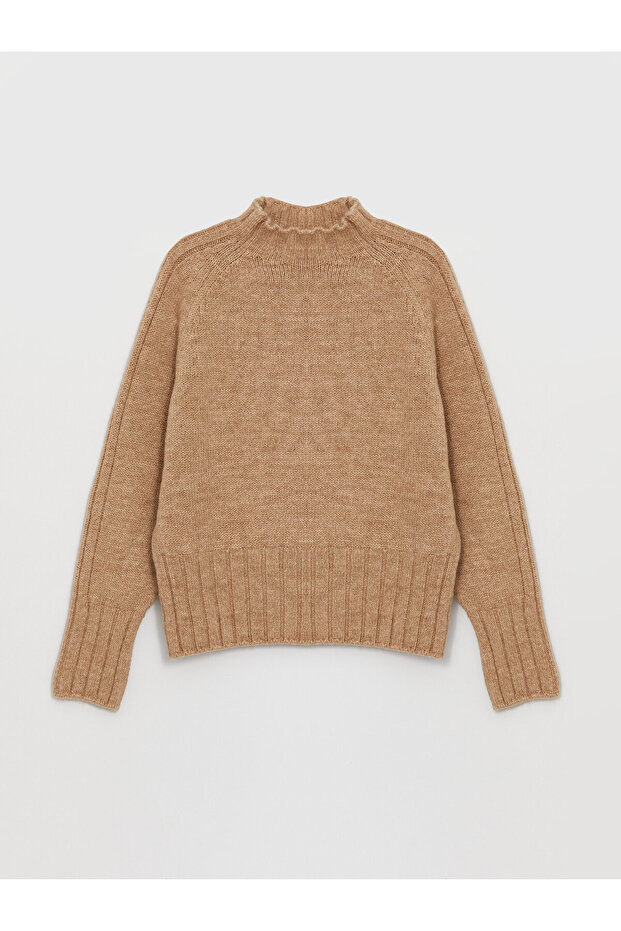 Half Turtleneck Plain Long Sleeve Women's Knitwear Sweater