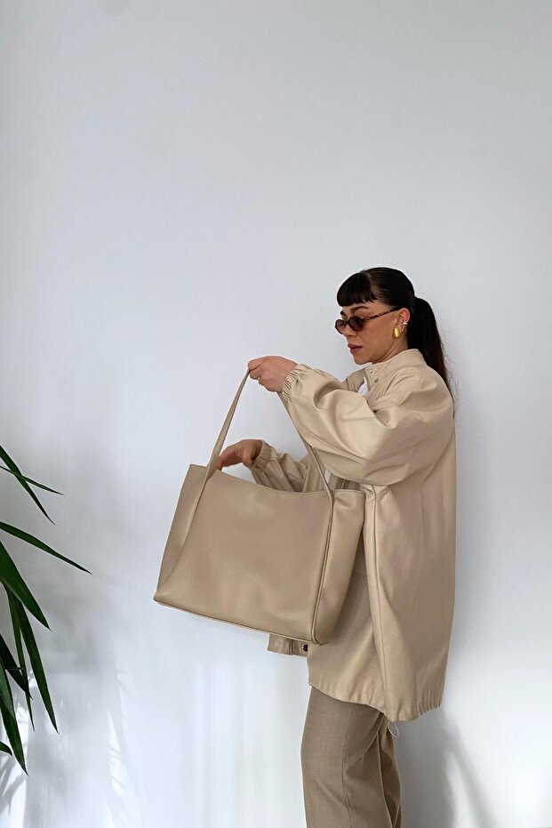 Nou Çift Saplı Shopper Çanta - 5