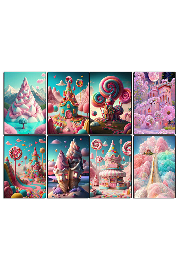 Mother of Pearl Imaginary Themed Postcard Set (10x15 cm 8 Pieces)