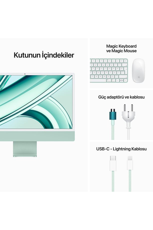 IMAC 24" M3 10C GPU Yeşil 512GB MQRP3TU/A - 9