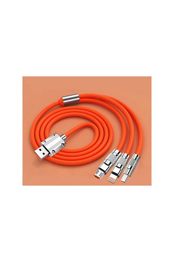120W Süper Hızlı Şarj 3in1 Type-c Lightning Micro USB 120W 6A Güçlü Şarj Kablosu TCB-PL8836 Uyumlu - 1