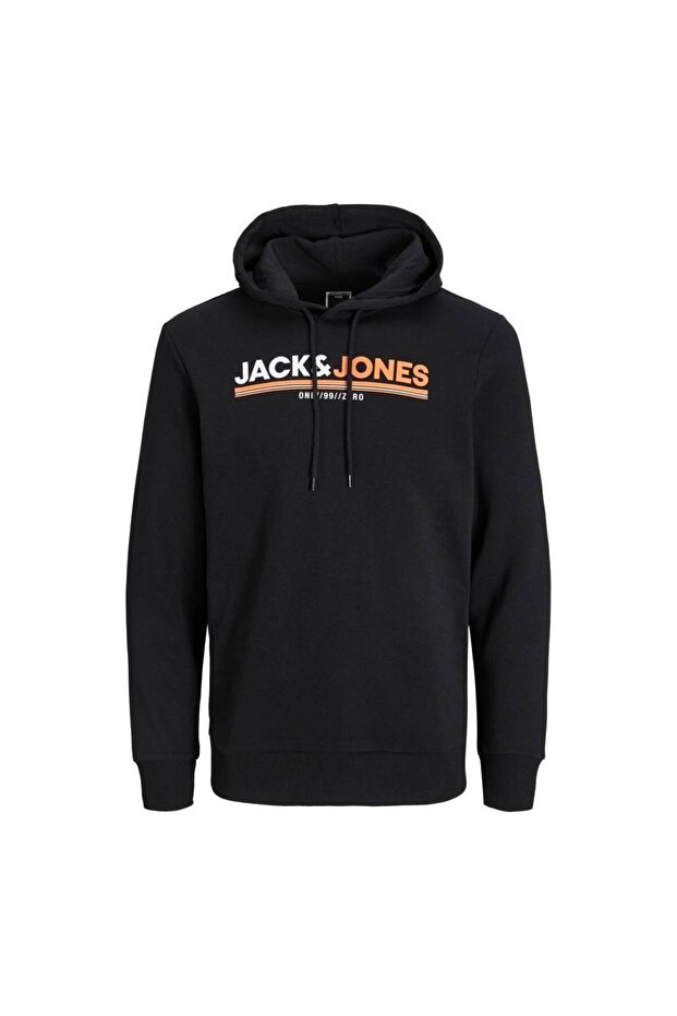 Jack&jones Frederik Men's Black Printed Hooded Sweatshirt