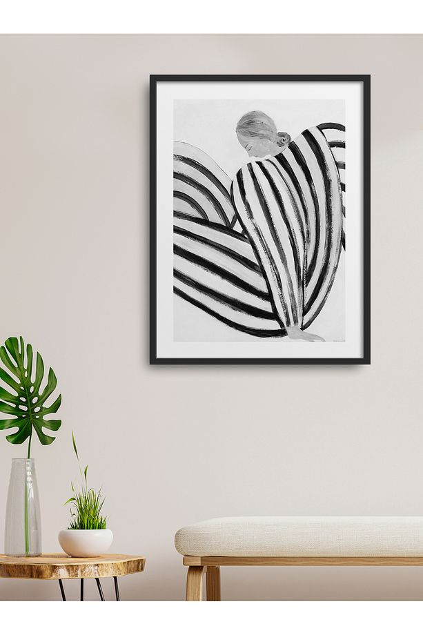 Çerçeveli Tekli Tablo Kadın Figürü Klasik Modern Poster Tablo TK/166 - 1