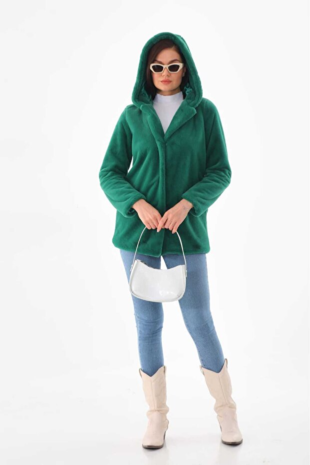 Rabbit Fur Hooded Jacket - 1