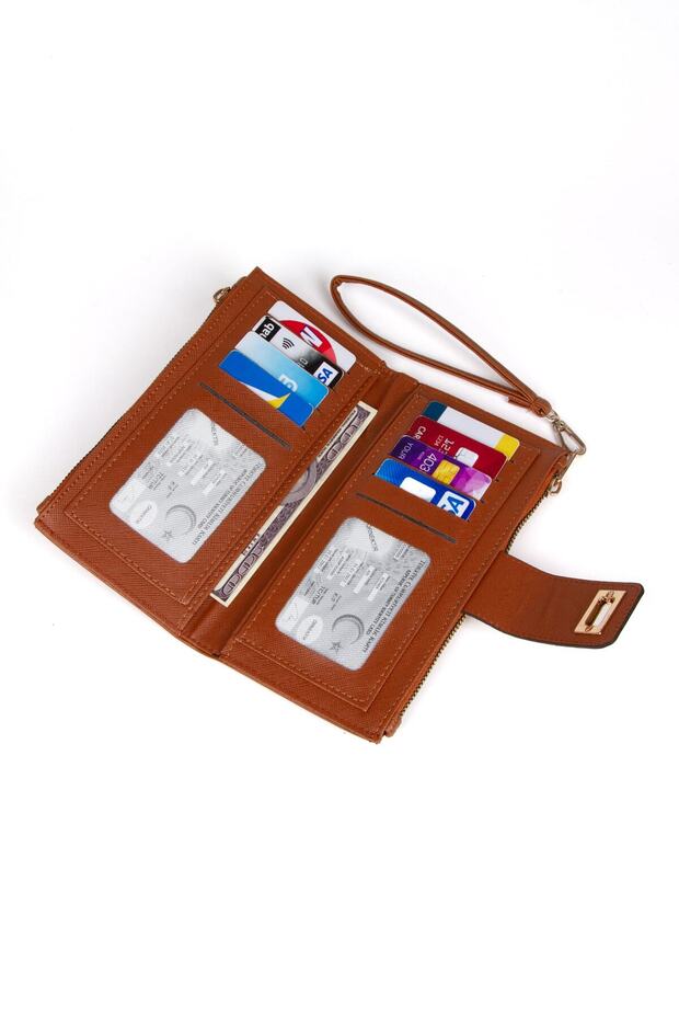 Női Venesia telefonpapír érmetartó kártyatartó pénztárca zárható csuklópánttal, portfóliós pénztárca - 5