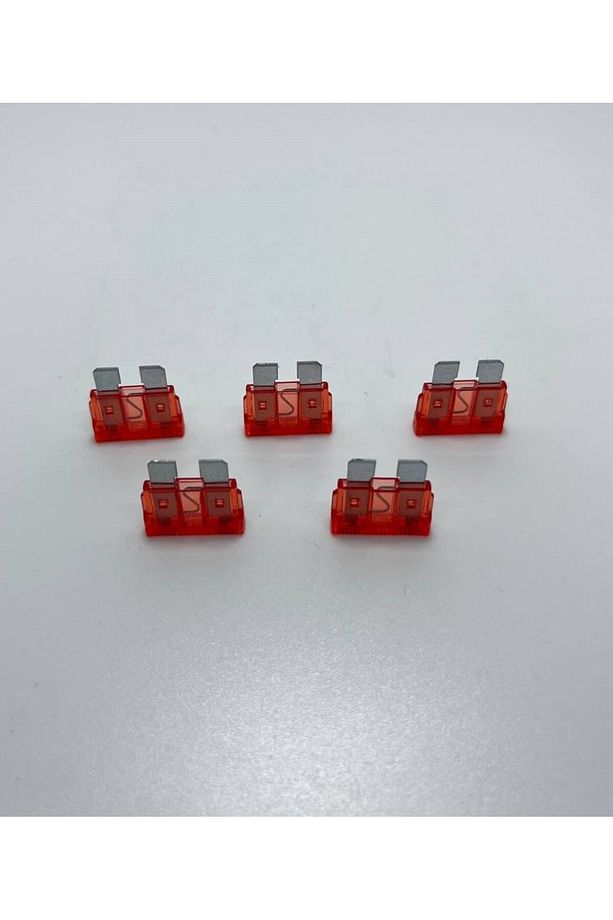 5 Adet 10 Amper Kırmızı Standart Bıçak Sigorta 10a - 1