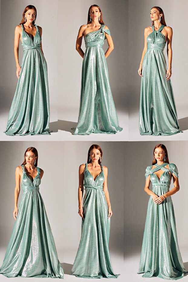 KATE MULTİ WAY BRONZE KLOŞ ELBİSE - 2