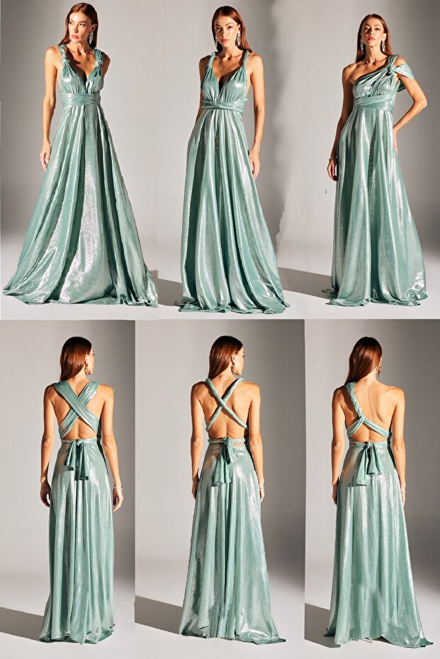 KATE MULTİ WAY BRONZE KLOŞ ELBİSE - 3