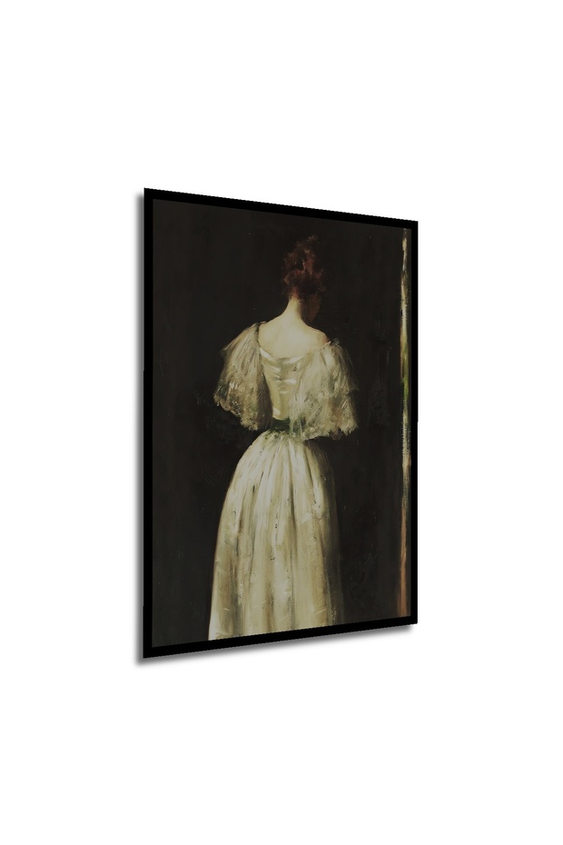 Ahşap Vintage Portre Kadın Galeri Duvarı,Sanatsal Baskı,Tablo Çerçeve Görünümlü Dikey Duvar Tablo - 4