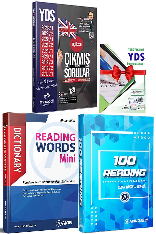 Akın Dil Reading Words Mini + 100 Reading + Modadil Çıkmış Sorular + Deneme Hediyeli - 1