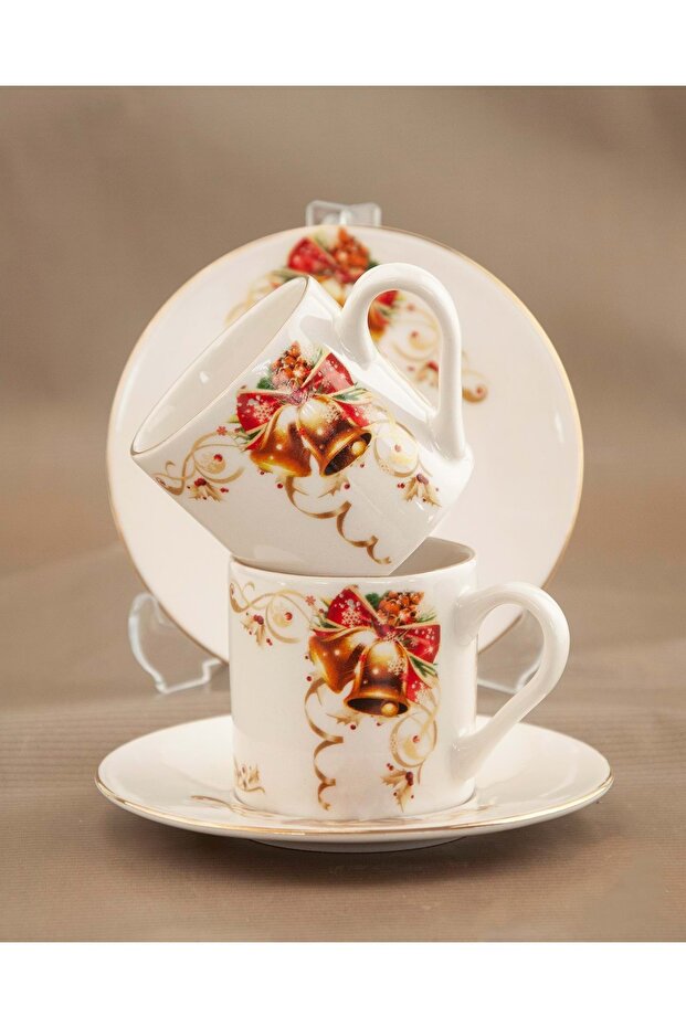 Golden bell gilded coffee cup set for two