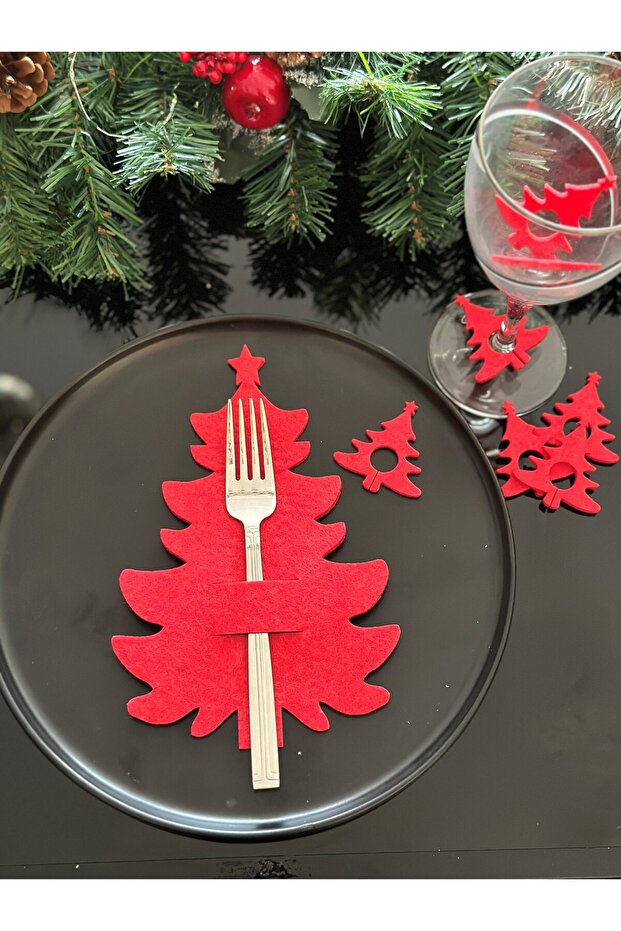 6 Decorative Pine Tree Spoon Holders