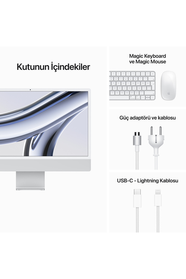 IMAC 24" M3 10C GPU Gümüş 512GB MQRK3TU/A - 9