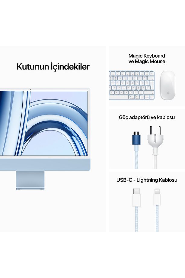 IMAC 24" M3 10C GPU Mavi 256GB MQRQ3TU/A - 9