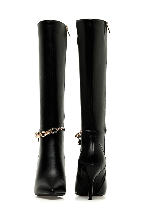 DENAY 2PR Siyah Kadın Topuklu Bot - 4