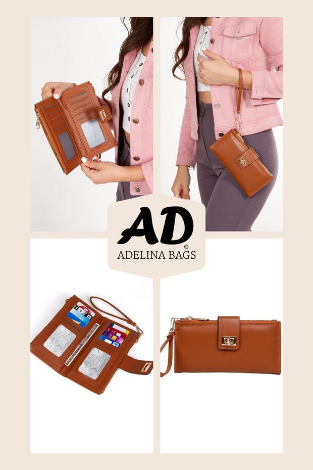 Női Venesia telefonpapír érmetartó kártyatartó pénztárca zárható csuklópánttal, portfóliós pénztárca - 3