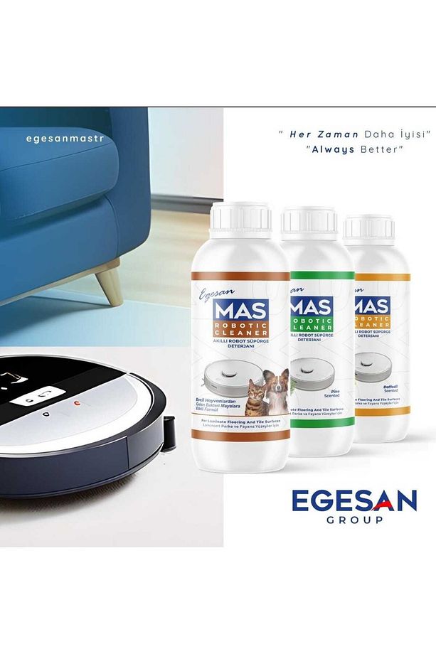 Robot süpürge deterjanı 3'lü set2 (evcil hayvanlı özel,çam kokulu,nergis kokulu)1000 ml - 1