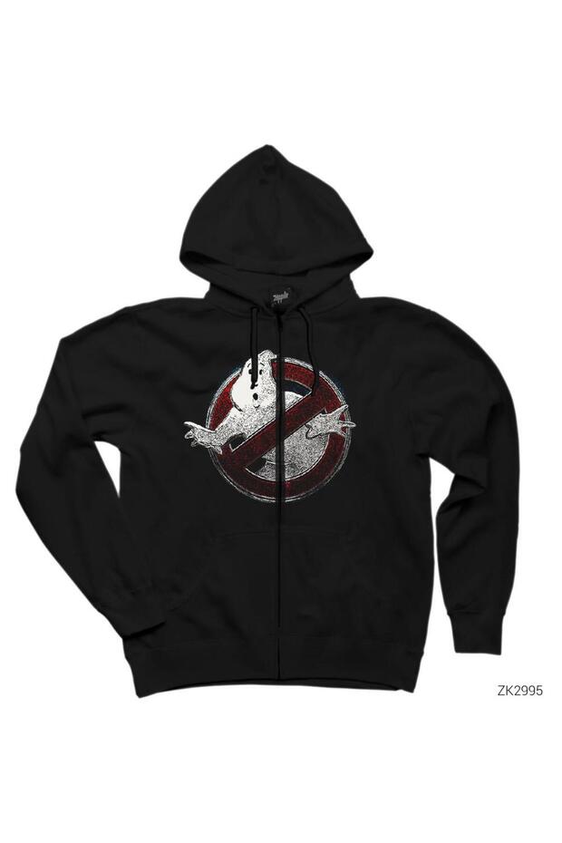 سويت شيرت بغطاء للرأس بسحاب أسود من Ghostbuster Splash