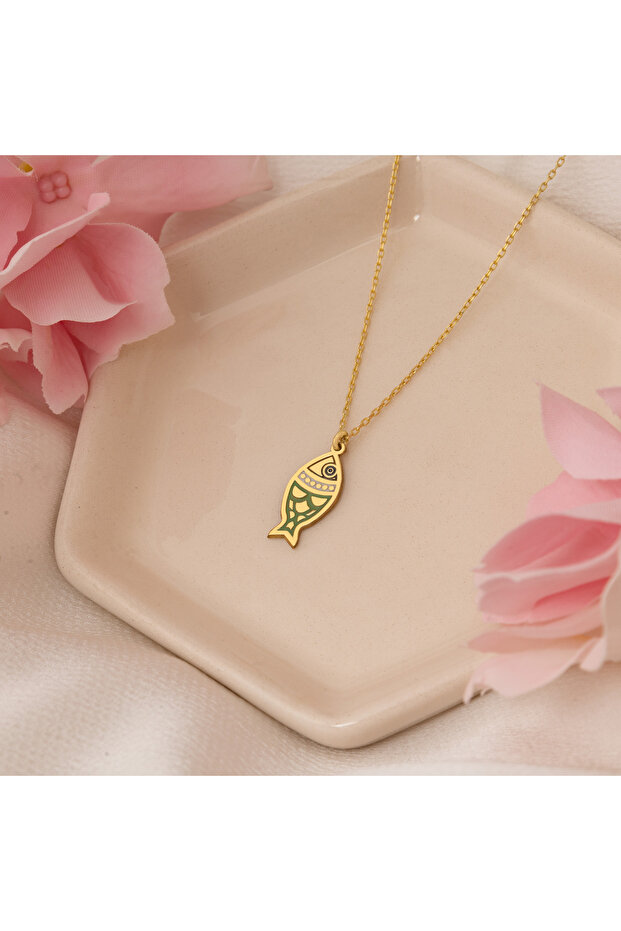 MİNELİ BALIK GÜMÜŞ KOLYE - 2