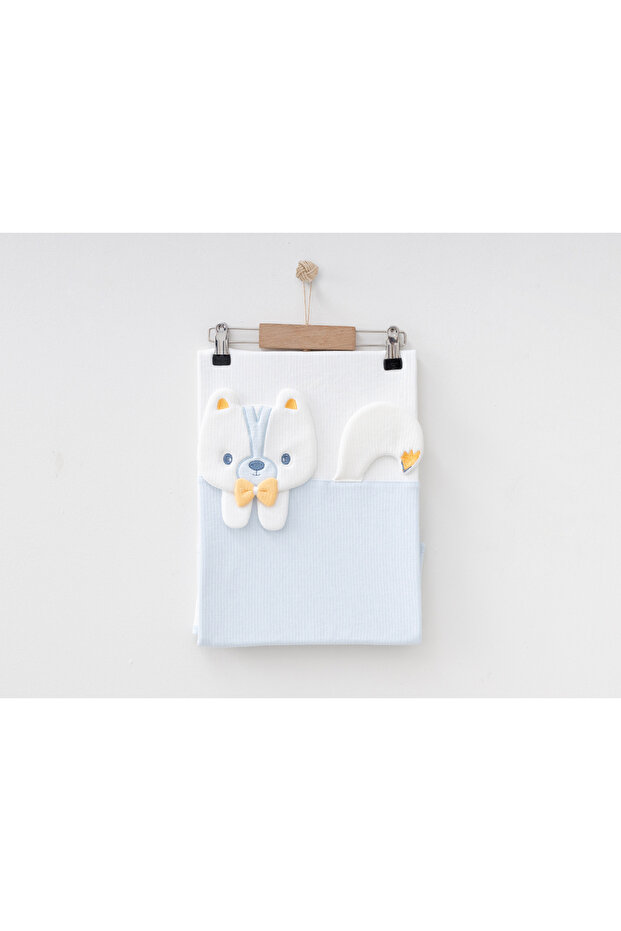 Cotton Cute Rakuncuk Mobile Embroidered Double Layer Combed Cotton Baby Blanket