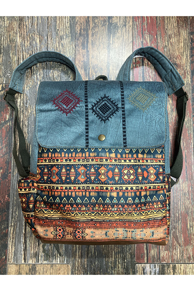 Ethnic Authentic Bohemian Embroidery Backpack Daily Travel Camping Bag