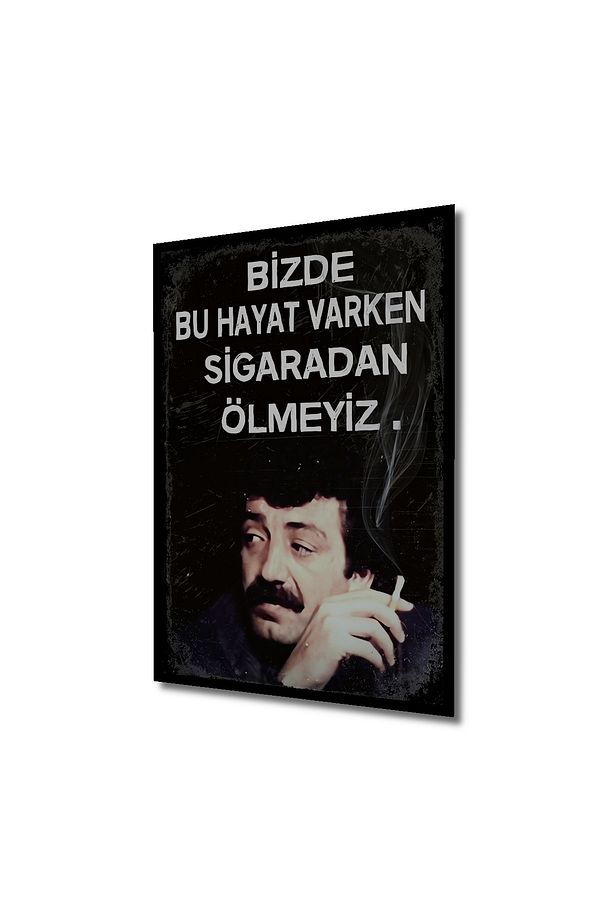 Dekoratif Tablo Müslüm Gürses Retro Ahşap Poster Çerçeve Görünümlü Dikey Duvar Dekorasyon Tablosu - 3