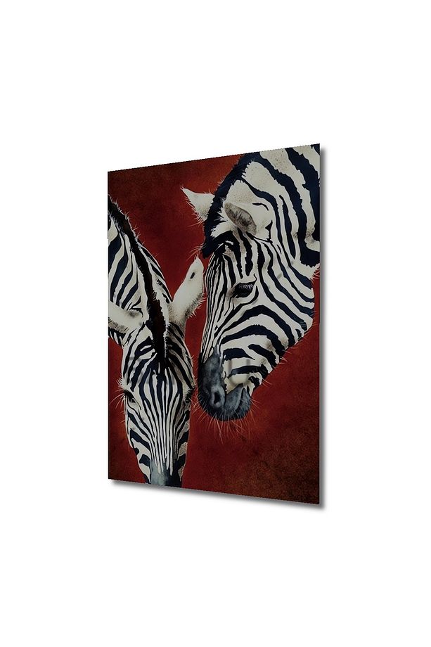 Dekoratif Modern Soyut Zebra Ahşap Tablo Çerçeve Görünümlü Dikey Duvar Dekorasyon Tablosu - 6