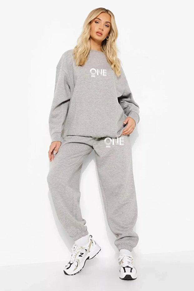 AYMONTANA Women's ONE Printed Sweatshirt Top and Bottom Tracksuit Set