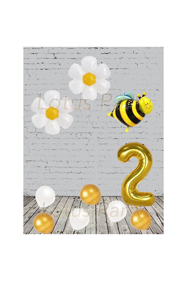 2 Year Old Bee Foil Balloon Daisy Foil Balloon Birthday Set