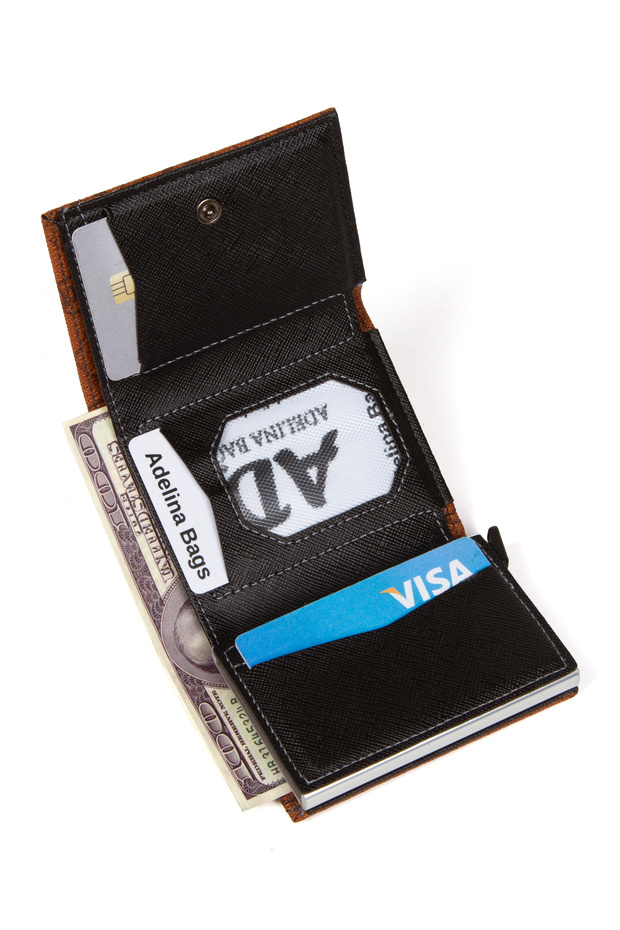 Automatikus mechanikus dobozos kártyatartó pénztárca alumínium mechanikus RFID-kompatibilis - 7