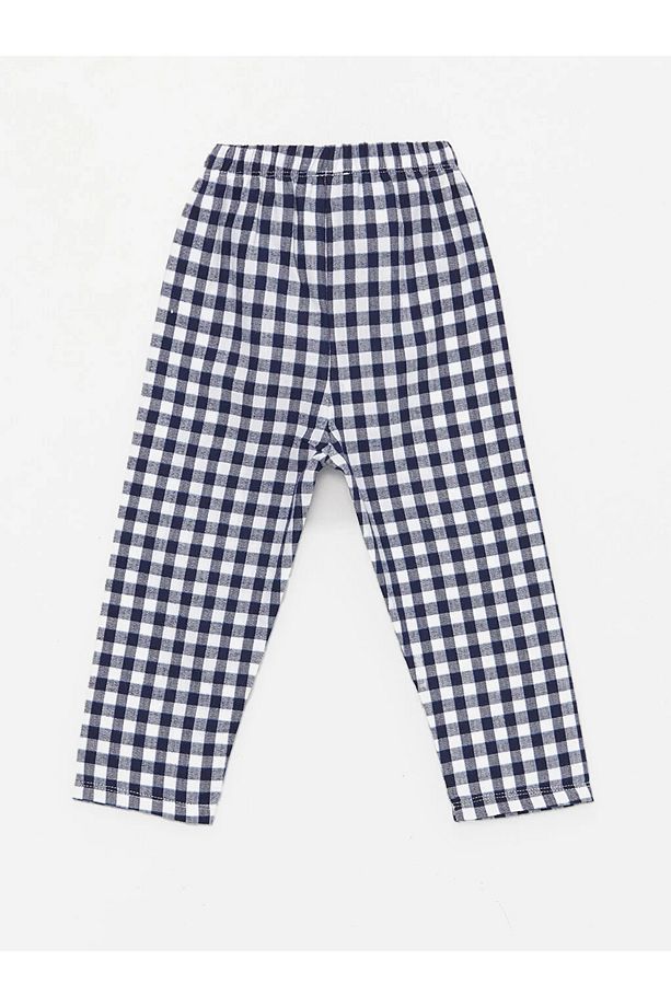 LCW baby Gömlek Yaka Uzun Kollu Ekose Erkek Bebek Pijama Takımı - 4