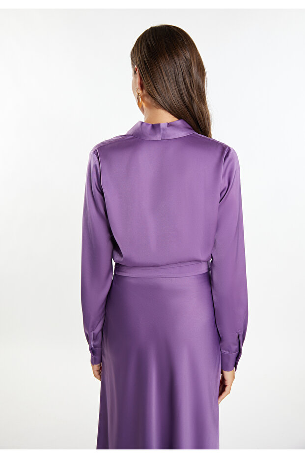 Wickelbluse aus Satin koosh - 4