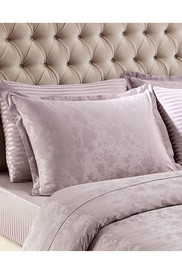 Eze King Size Jakarlı Saten Nevresim Takımı - Açık Mürdüm - 3